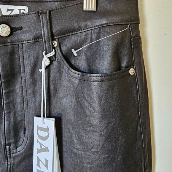 NWT DAZE DENIM DAILY DRIVER IN COATED ASPHALT BLACK PANTS STRETCHY SIZE 31 - Picture 9 of 15